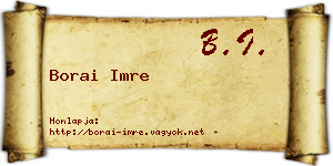 Borai Imre névjegykártya