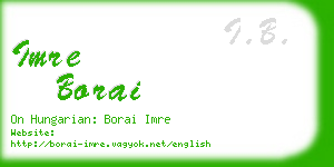 imre borai business card